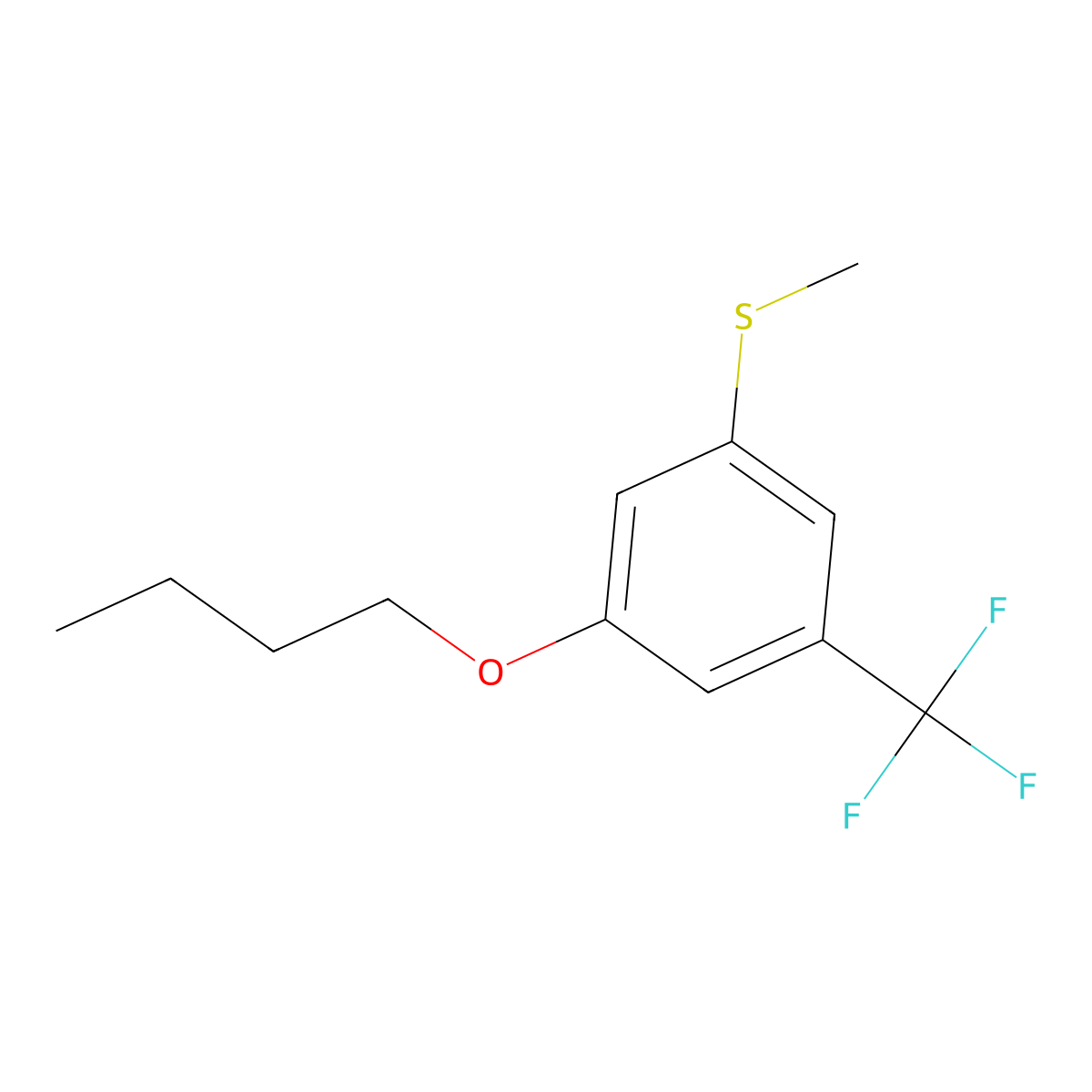 (3-Butoxy-5-(trifluoromethyl)phenyl)(methyl)sulfane molecular structure, CAS 2807471-20-9