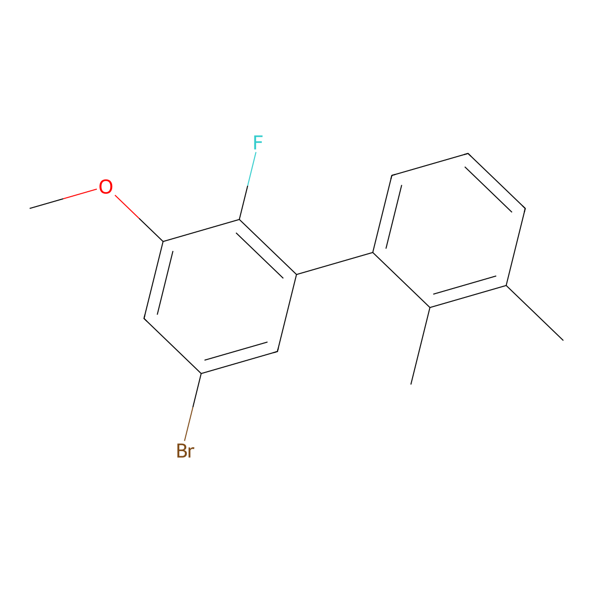 5-Bromo-2-fluoro-3-methoxy-2',3'-dimethyl-1,1'-biphenyl molecular structure, CAS 2807471-25-4