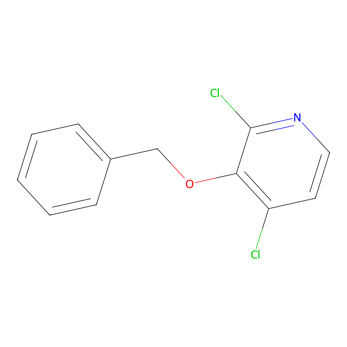 3-(Benzyloxy)-2,4-dichloropyridine molecular structure, CAS 2807471-35-6