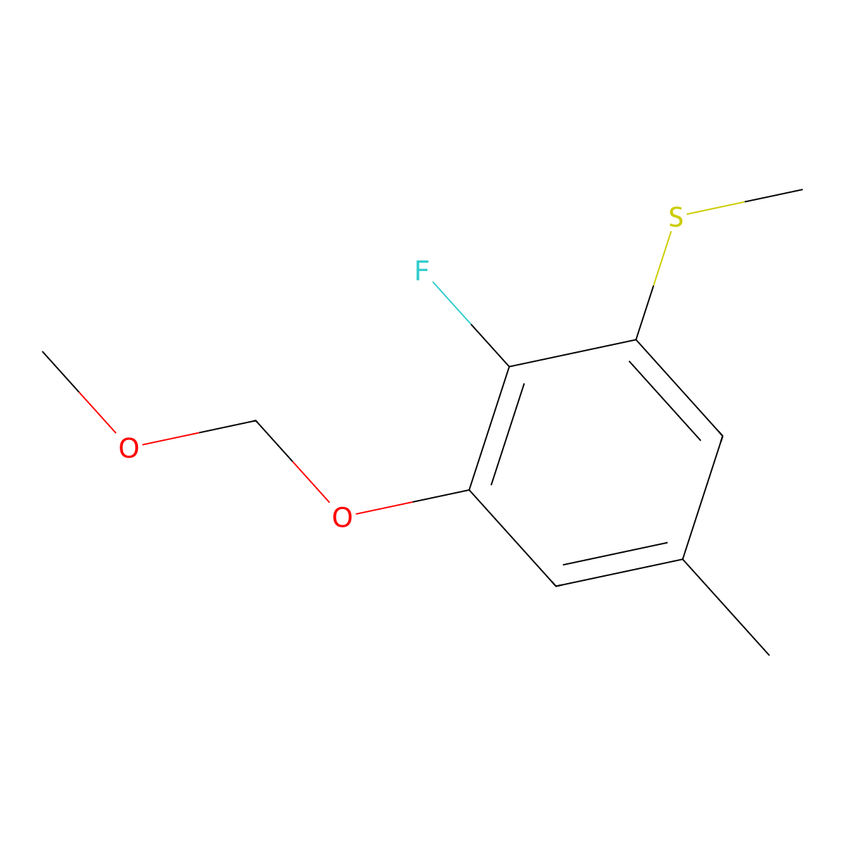 (2-Fluoro-3-(methoxymethoxy)-5-methylphenyl)(methyl)sulfane molecular structure, CAS 2807471-57-2