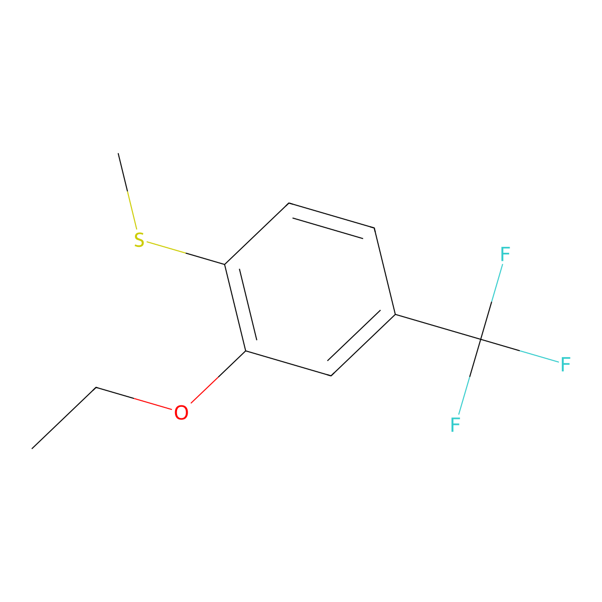 (2-Ethoxy-4-(trifluoromethyl)phenyl)(methyl)sulfane molecular structure, CAS 2807471-59-4