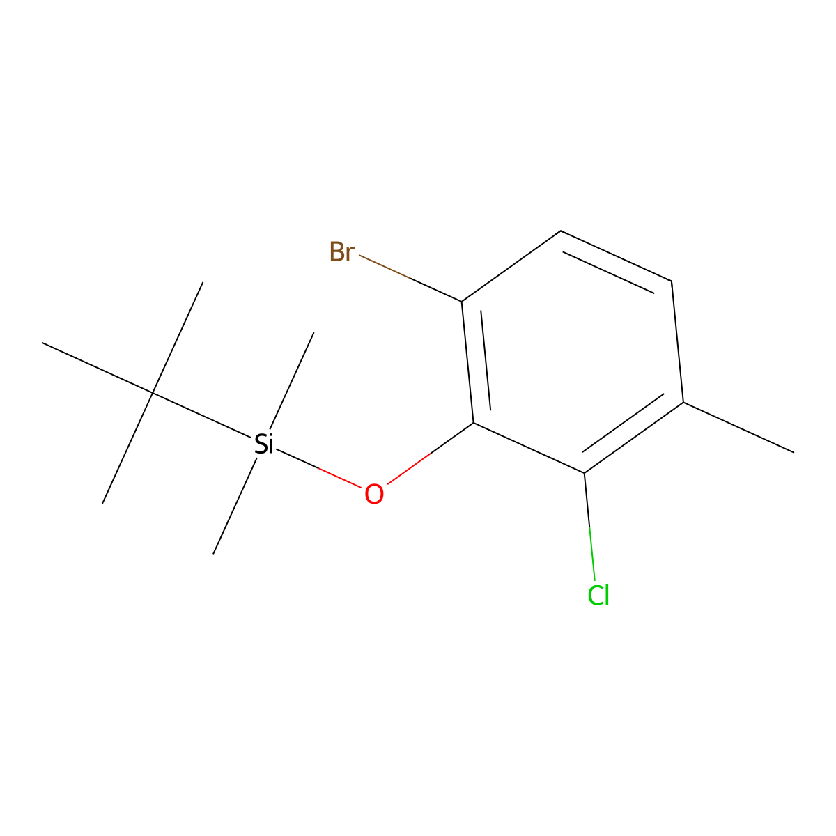 (6-Bromo-2-chloro-3-methylphenoxy)(tert-butyl)dimethylsilane molecular structure, CAS 2807471-62-9