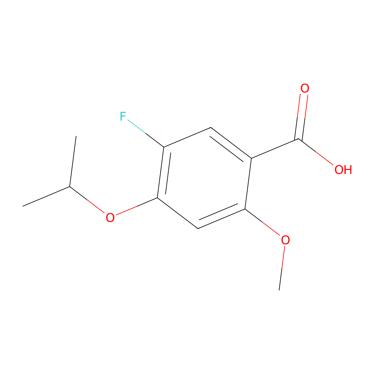 5-Fluoro-4-isopropoxy-2-methoxybenzoic acid molecular structure, CAS 2807471-64-1