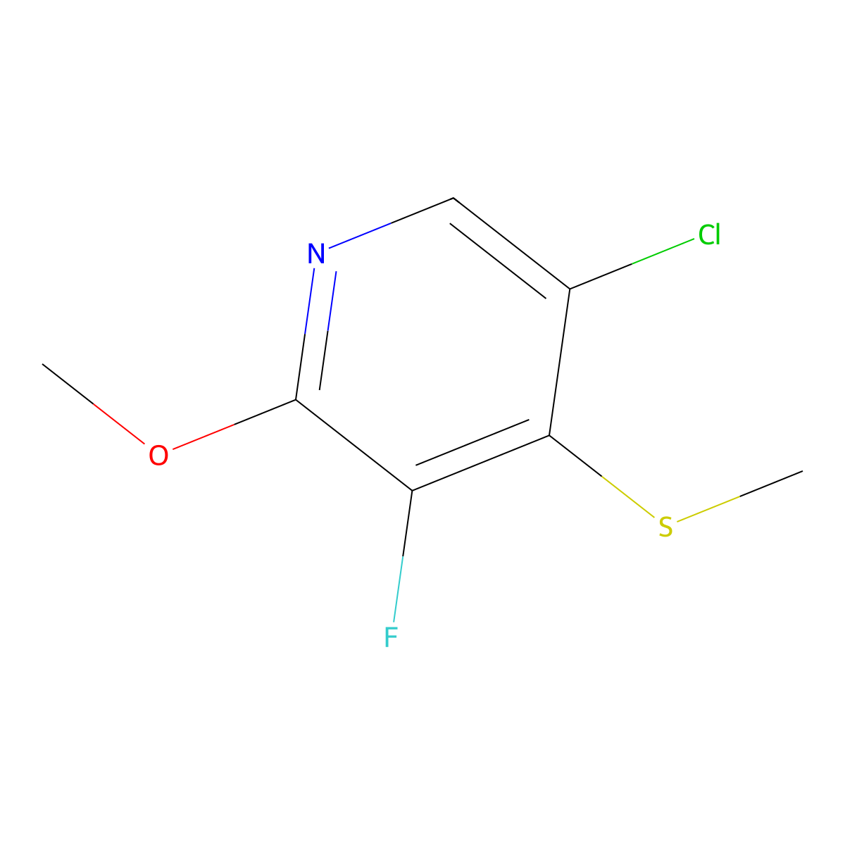 5-Chloro-3-fluoro-2-methoxy-4-(methylthio)pyridine molecular structure, CAS 2807471-65-2