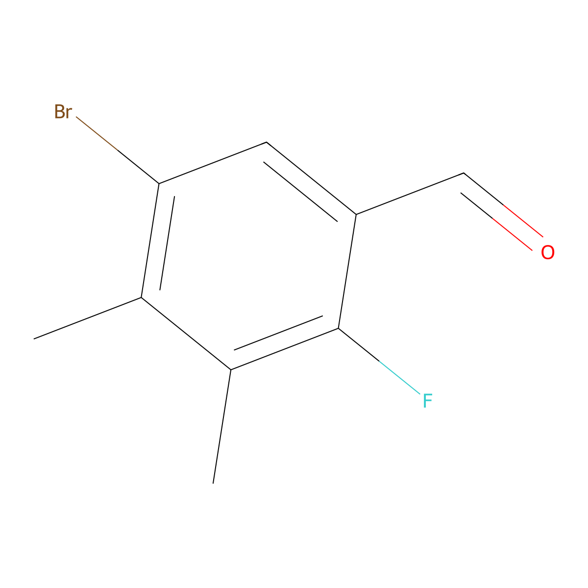 5-Bromo-2-fluoro-3,4-dimethylbenzaldehyde molecular structure, CAS 2807471-69-6