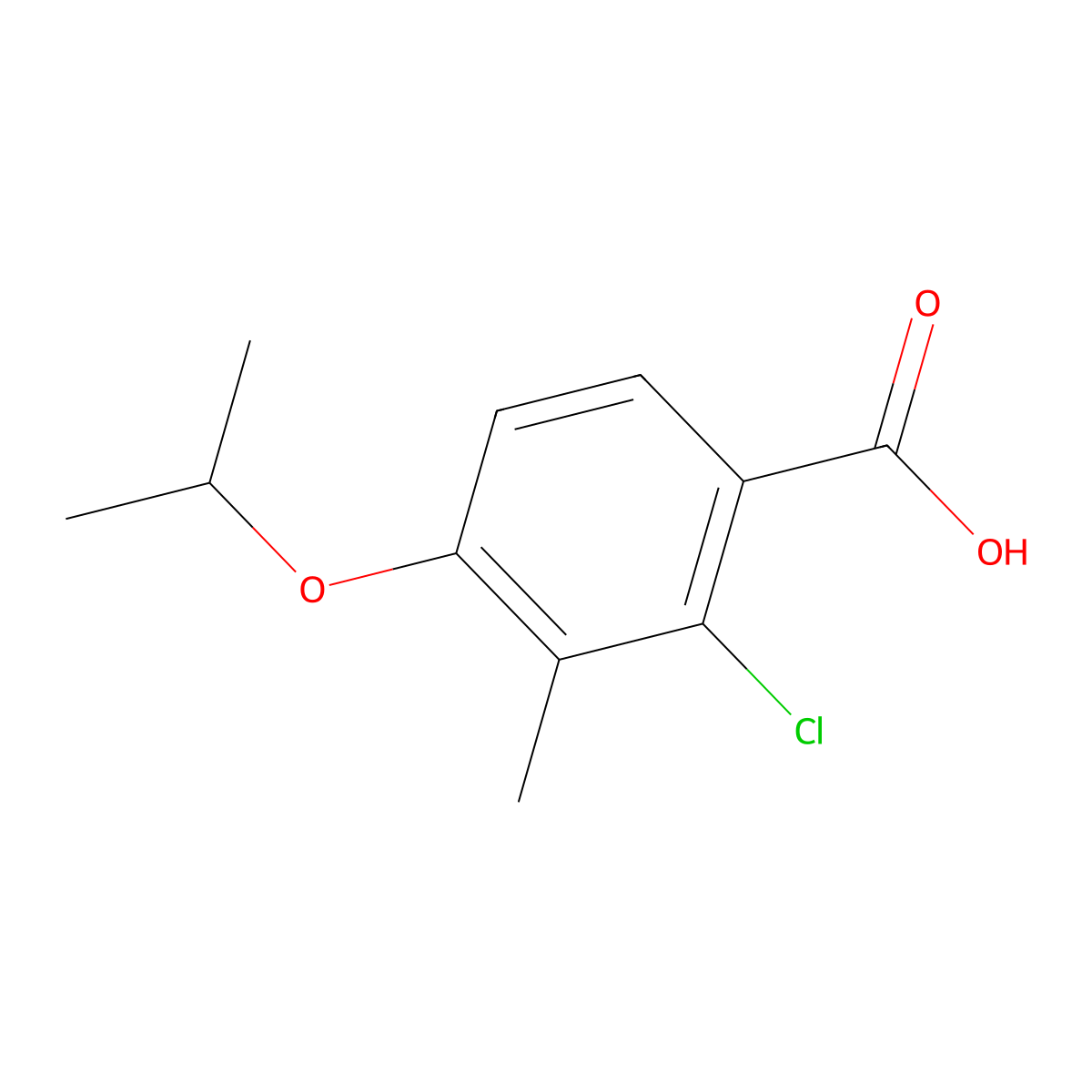 2-Chloro-4-isopropoxy-3-methylbenzoic acid molecular structure, CAS 2807471-82-3