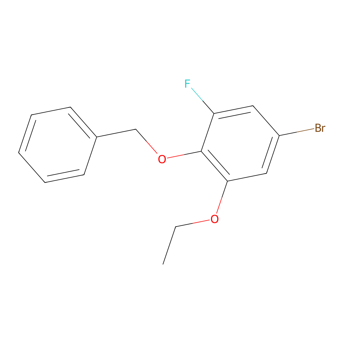 2-(Benzyloxy)-5-bromo-1-ethoxy-3-fluorobenzene molecular structure, CAS 2807471-85-6