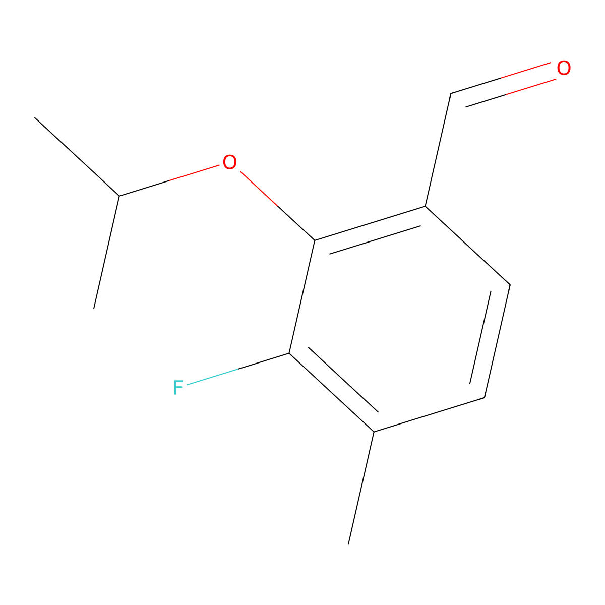 3-Fluoro-2-isopropoxy-4-methylbenzaldehyde molecular structure, CAS 2807471-88-9