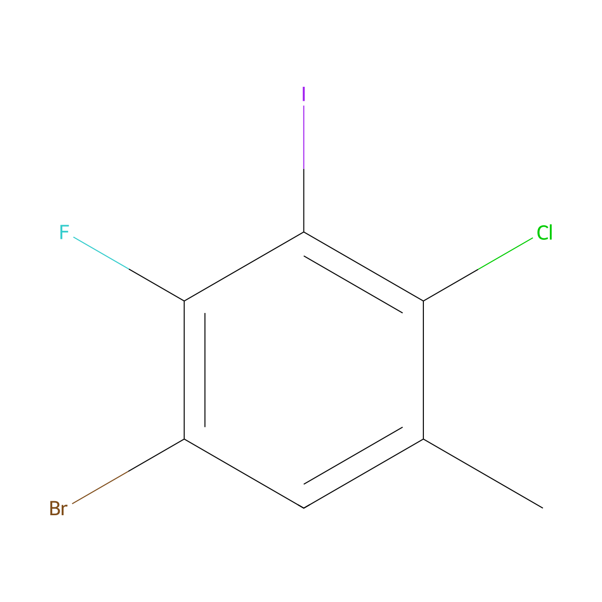 1-Bromo-4-chloro-2-fluoro-3-iodo-5-methylbenzene molecular structure, CAS 2807471-93-6