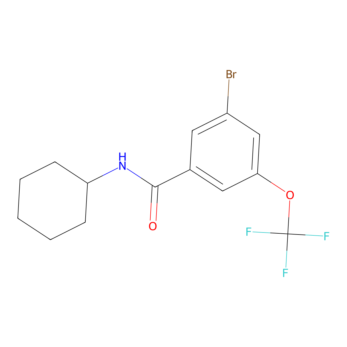 3-Bromo-N-cyclohexyl-5-(trifluoromethoxy)benzamide molecular structure, CAS 2807472-01-9