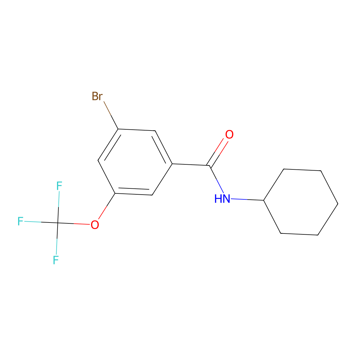 3-Bromo-N-cyclohexyl-5-(trifluoromethoxy)benzamide molecular structure, CAS 2807472-01-9