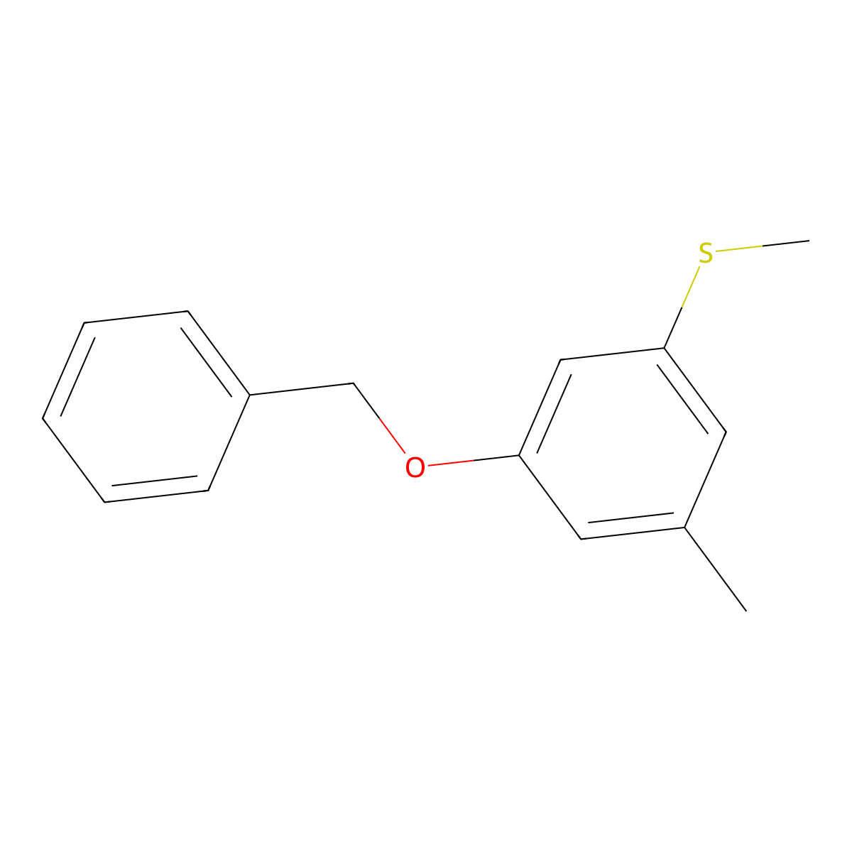 (3-(Benzyloxy)-5-methylphenyl)(methyl)sulfane molecular structure, CAS 2807473-91-0