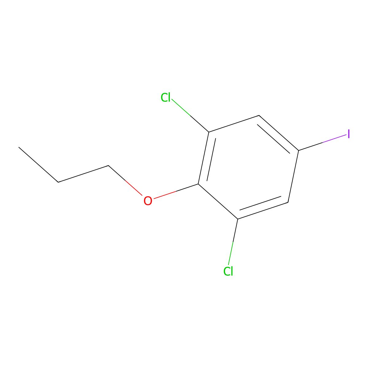 1,3-Dichloro-5-iodo-2-propoxybenzene molecular structure, CAS 2807474-04-8