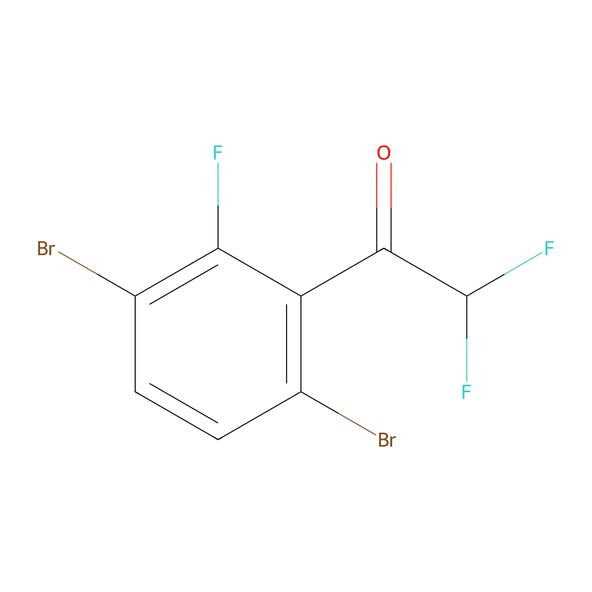 1-(3,6-Dibromo-2-fluorophenyl)-2,2-difluoroethanone molecular structure, CAS 2807474-09-3