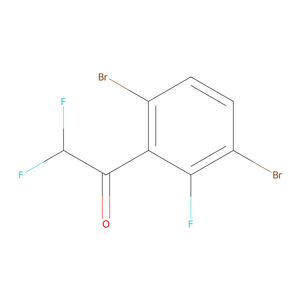 1-(3,6-Dibromo-2-fluorophenyl)-2,2-difluoroethanone molecular structure, CAS 2807474-09-3
