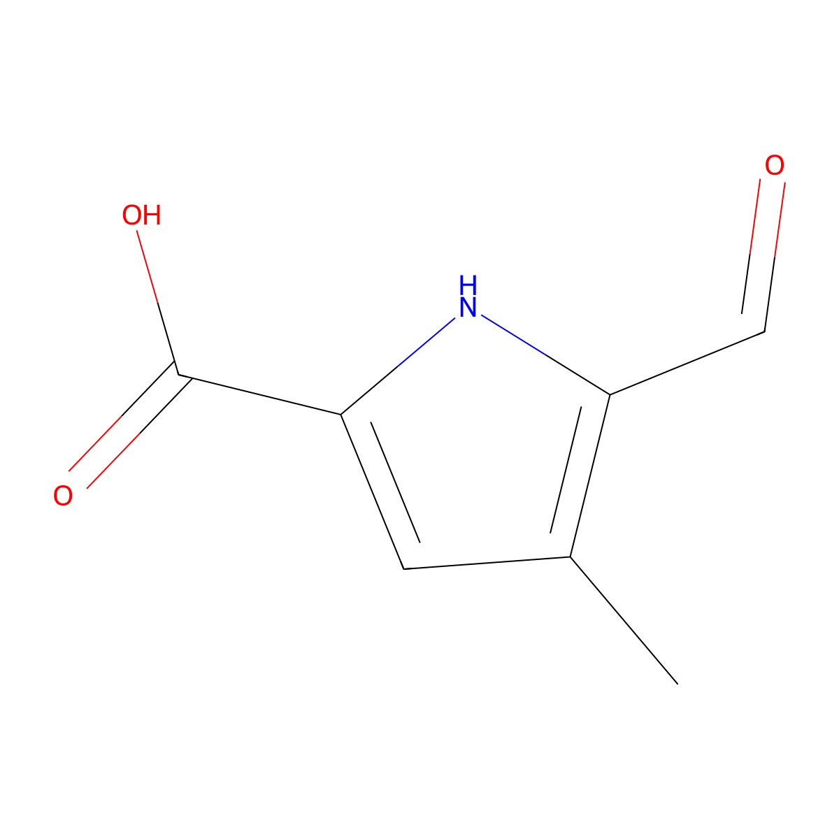 5-formyl-4-methyl-1H-pyrrole-2-carboxylic Acid molecular structure, CAS 280748-43-8