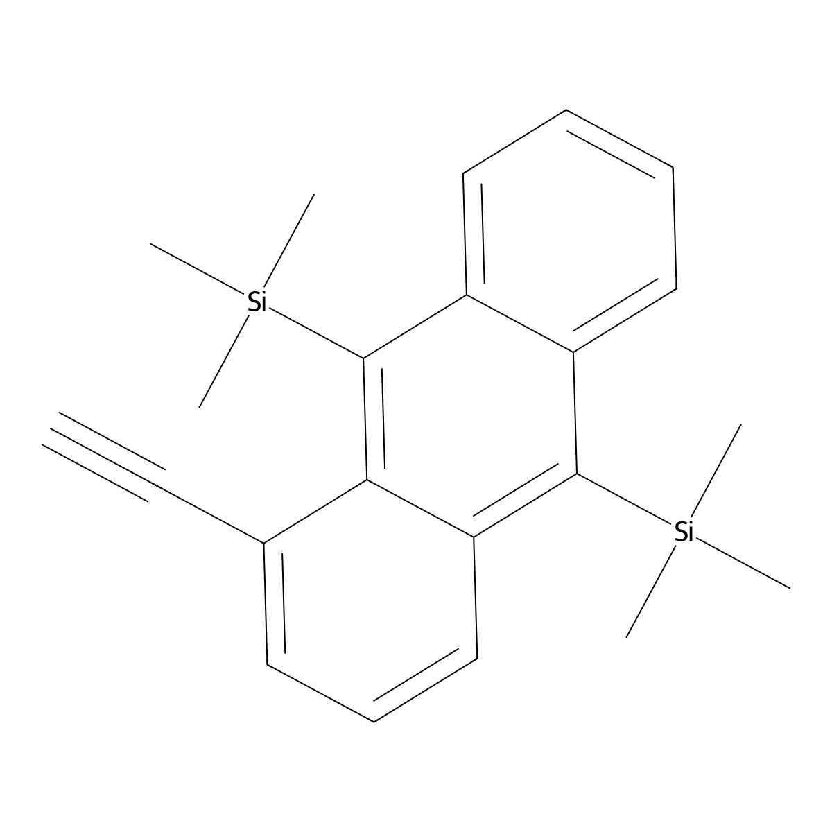 (1-Ethynylanthracene-9,10-diyl)bis(trimethylsilane) molecular structure, CAS 2807490-29-3