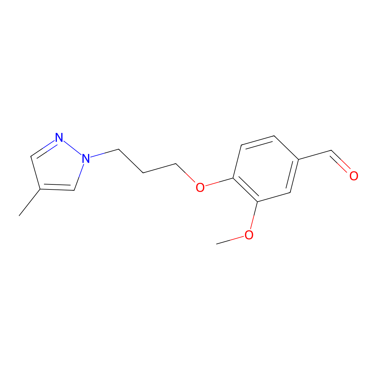 3-methoxy-4-(3-(4-methyl-1H-pyrazol-1-yl)propoxy)benzaldehyde molecular structure, CAS 2807496-96-2