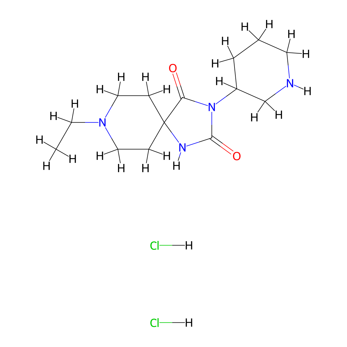 8-Ethyl-3-(piperidin-3-yl)-1,3,8-triazaspiro[4.5]decane-2,4-dione dihydrochloride molecular structure, CAS 2807497-33-0