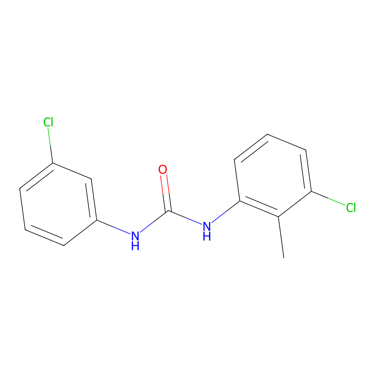 N-(3-Chloro-2-methylphenyl)-N'-(3-chlorophenyl)urea molecular structure, CAS 280753-96-0