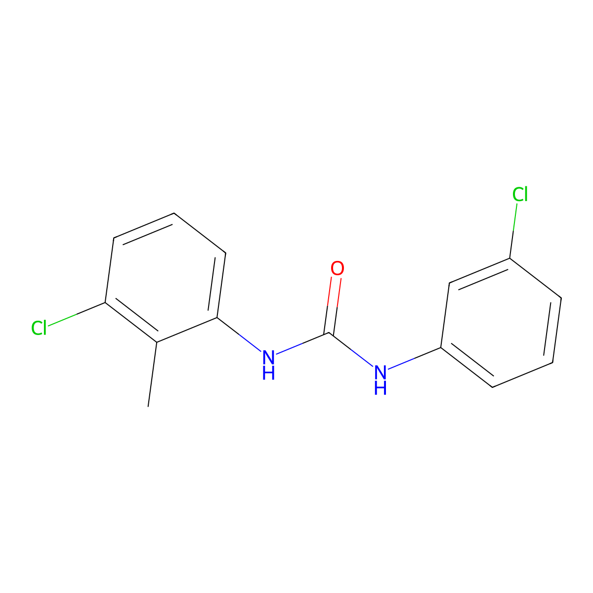 N-(3-Chloro-2-methylphenyl)-N'-(3-chlorophenyl)urea molecular structure, CAS 280753-96-0