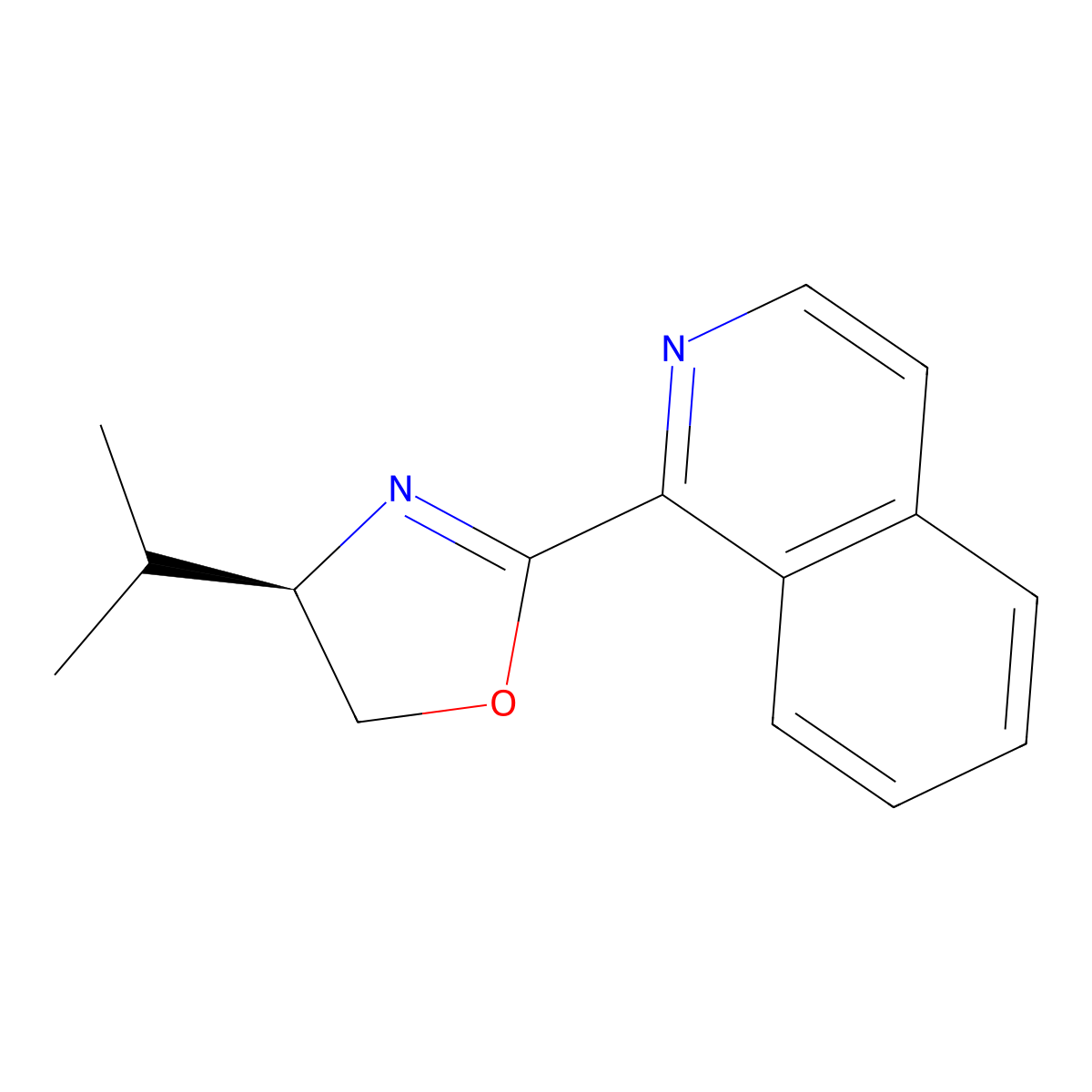 (R)-4-Isopropyl-2-(isoquinolin-1-yl)-4,5-dihydrooxazole molecular structure, CAS 280755-83-1