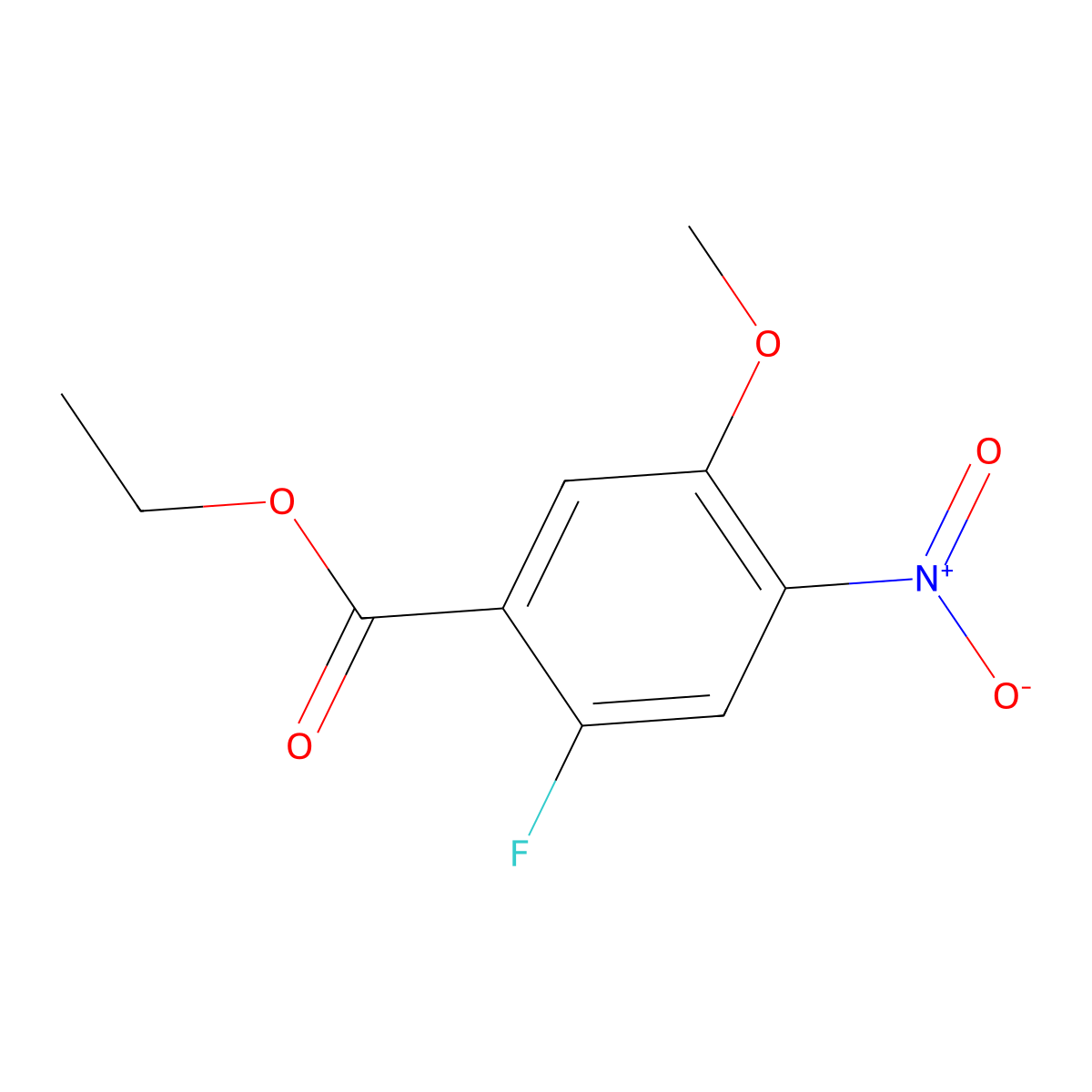 Ethyl 2-fluoro-5-methoxy-4-nitrobenzoate molecular structure, CAS 2807554-10-3