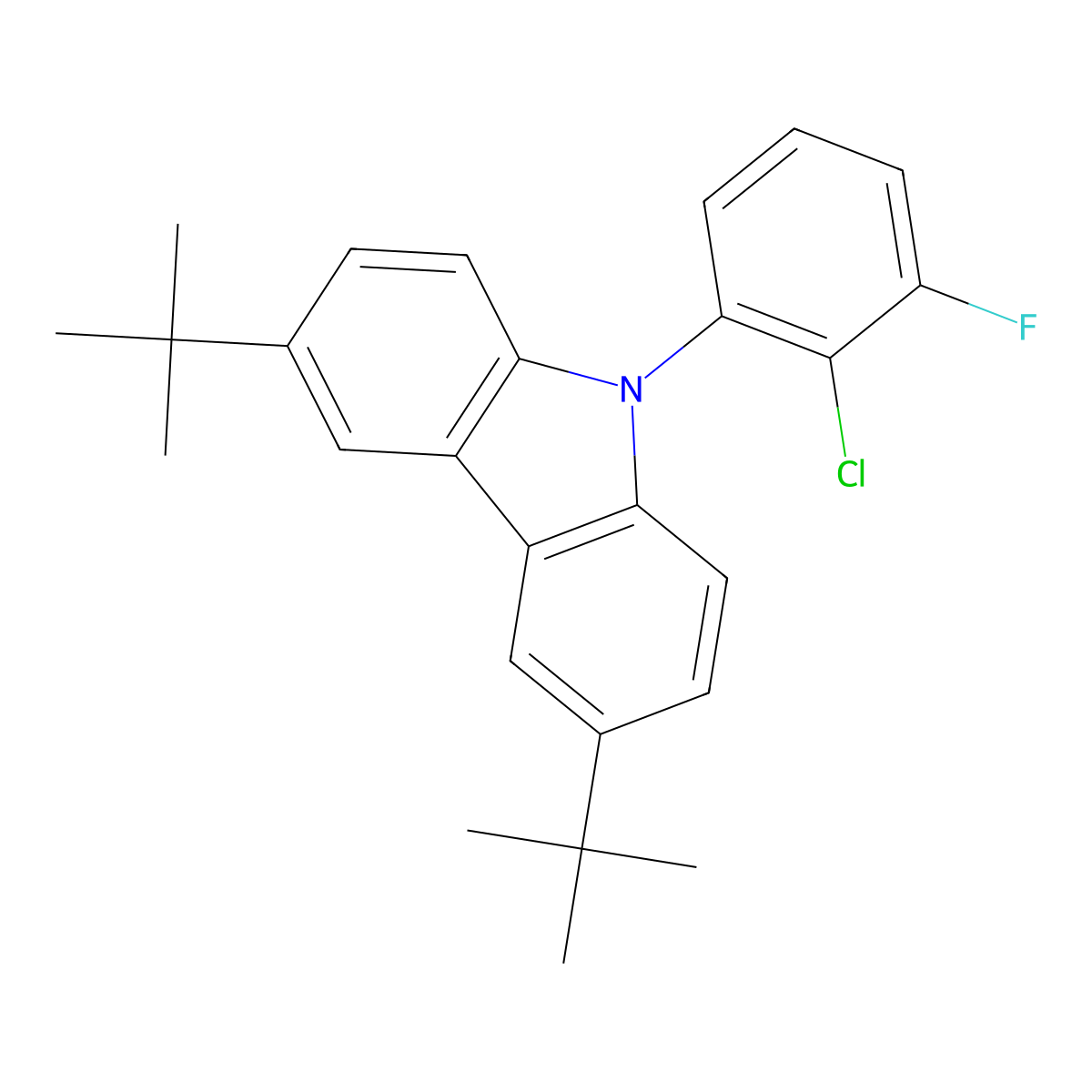 3,6-Di-tert-butyl-9-(2-chloro-3-fluorophenyl)-9H-carbazole molecular structure, CAS 2807569-96-4