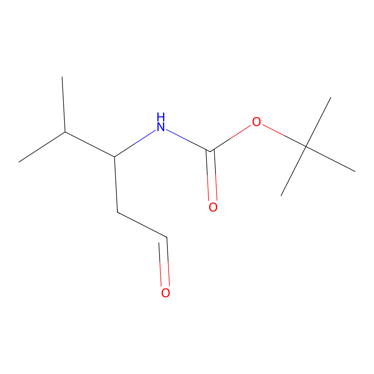 (S)-tert-butyl (4-methyl-1-oxopentan-3-yl)carbamate molecular structure, CAS 280758-01-2