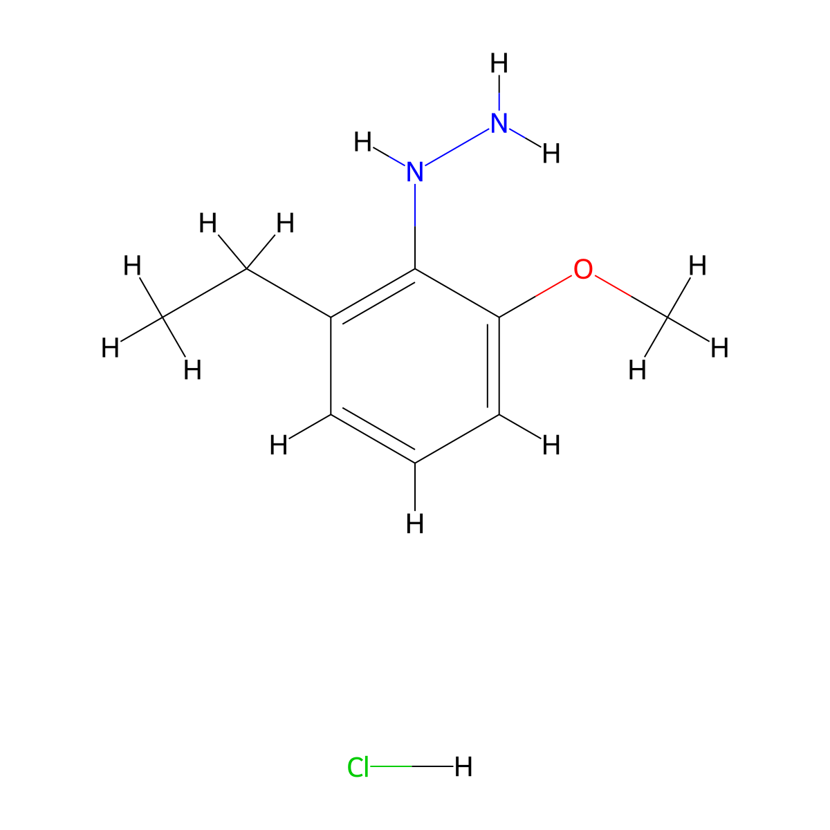 (2-Ethyl-6-methoxyphenyl)hydrazine hydrochloride molecular structure, CAS 2807656-80-8