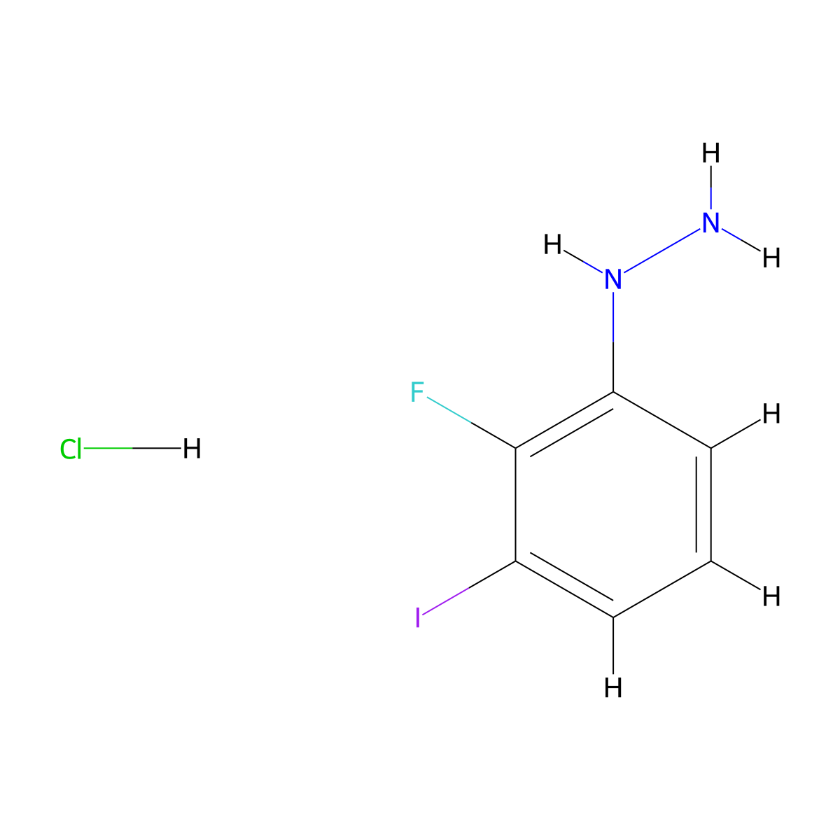 (2-Fluoro-3-iodophenyl)hydrazine hydrochloride molecular structure, CAS 2807683-13-0