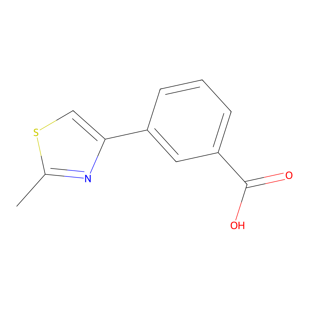 3-(2-Methyl-1,3-thiazol-4-yl)benzoic acid molecular structure, CAS 28077-41-0