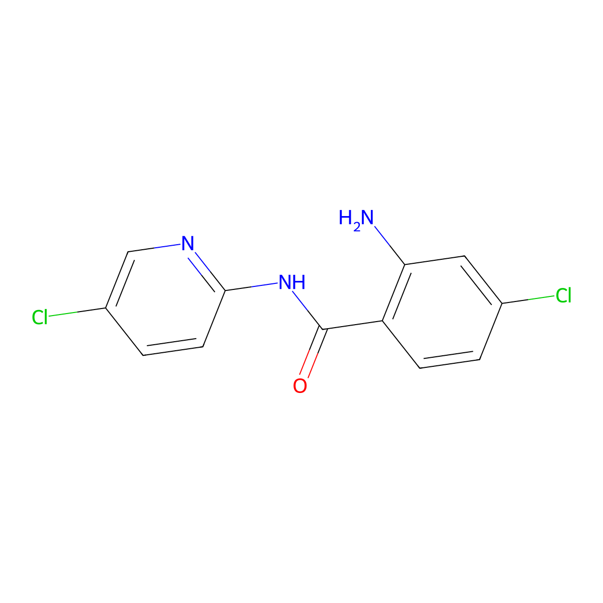 2-amino-4-chloro-N-(5-chloropyridin-2-yl)benzamide molecular structure, CAS 280771-79-1