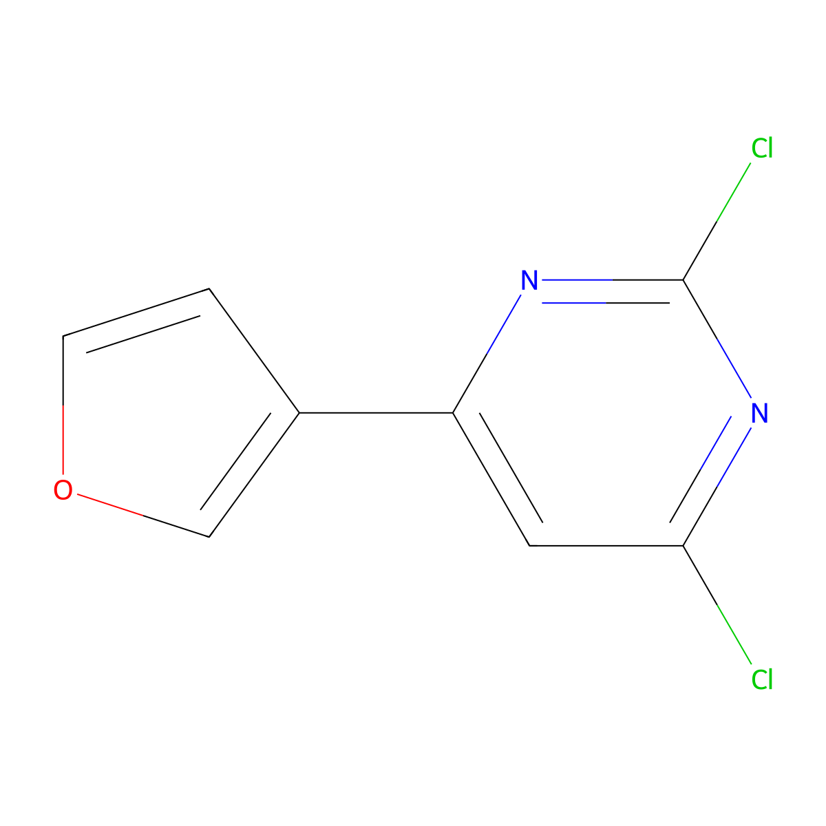 2,4-Dichloro-6-(3-furyl)pyrimidine molecular structure, CAS 280778-12-3