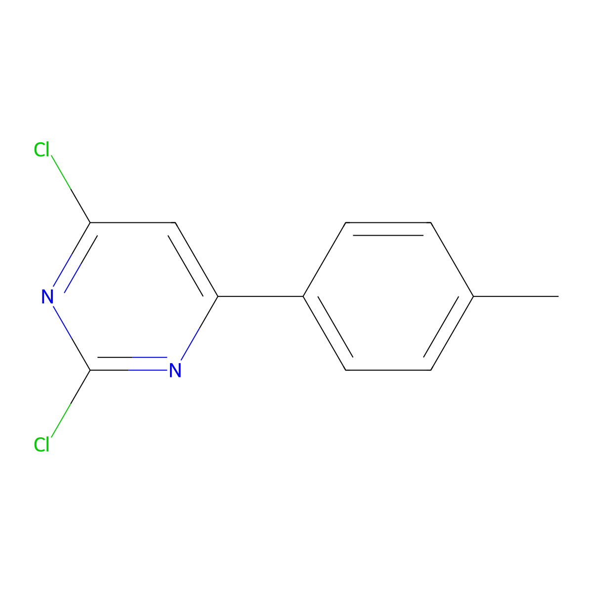 2,4-Dichloro-6-(4-tolyl)pyrimidine molecular structure, CAS 280778-15-6