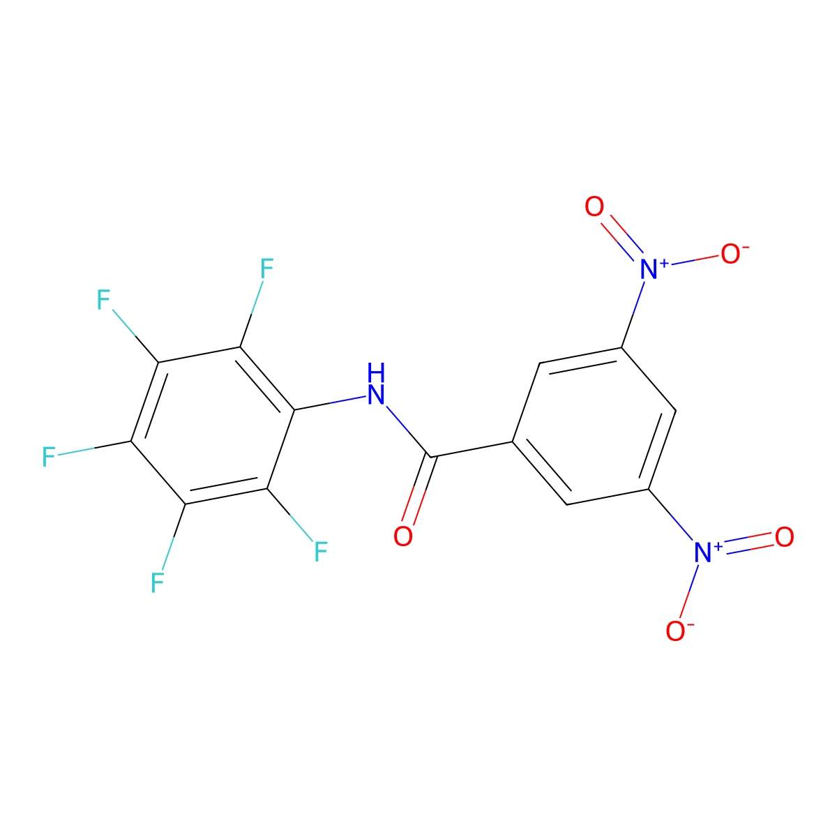 3,5-dinitro-N-(2,3,4,5,6-pentafluorophenyl)benzamide molecular structure, CAS 28078-85-5