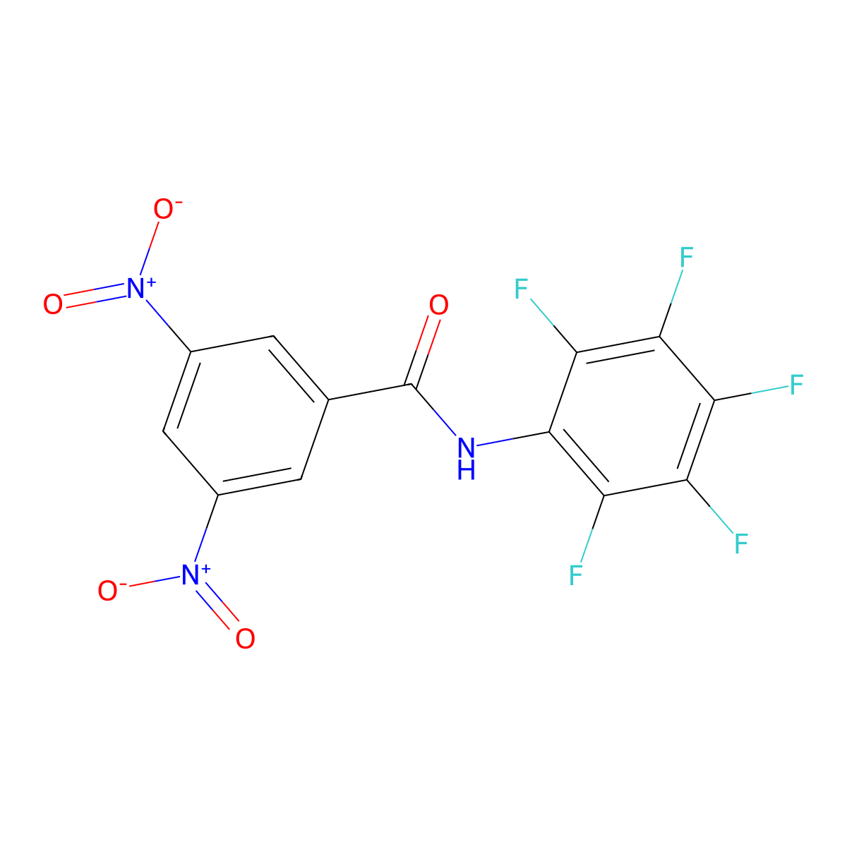3,5-dinitro-N-(2,3,4,5,6-pentafluorophenyl)benzamide molecular structure, CAS 28078-85-5