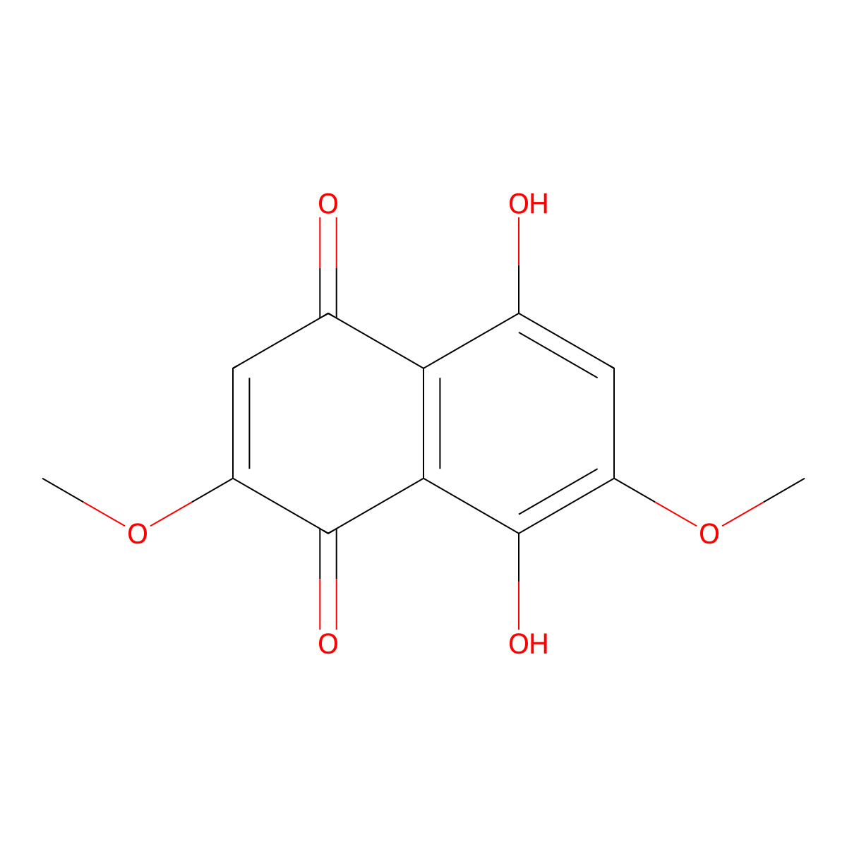5,8-Dihydroxy-2,7-dimethoxy-1,4-naphthoquinone molecular structure, CAS 2808-46-0