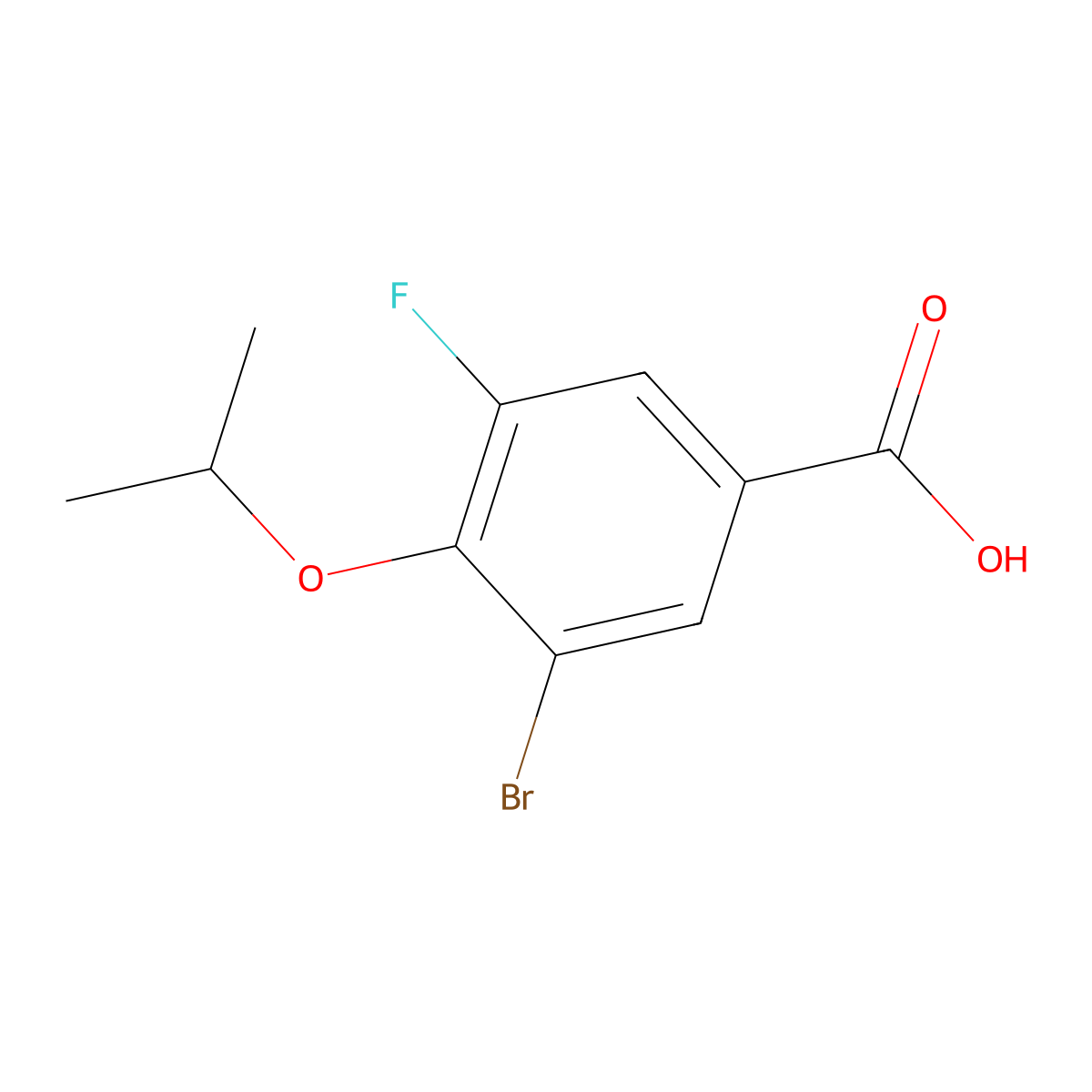 3-Bromo-5-fluoro-4-isopropoxybenzoic acid molecular structure, CAS 2808073-64-3