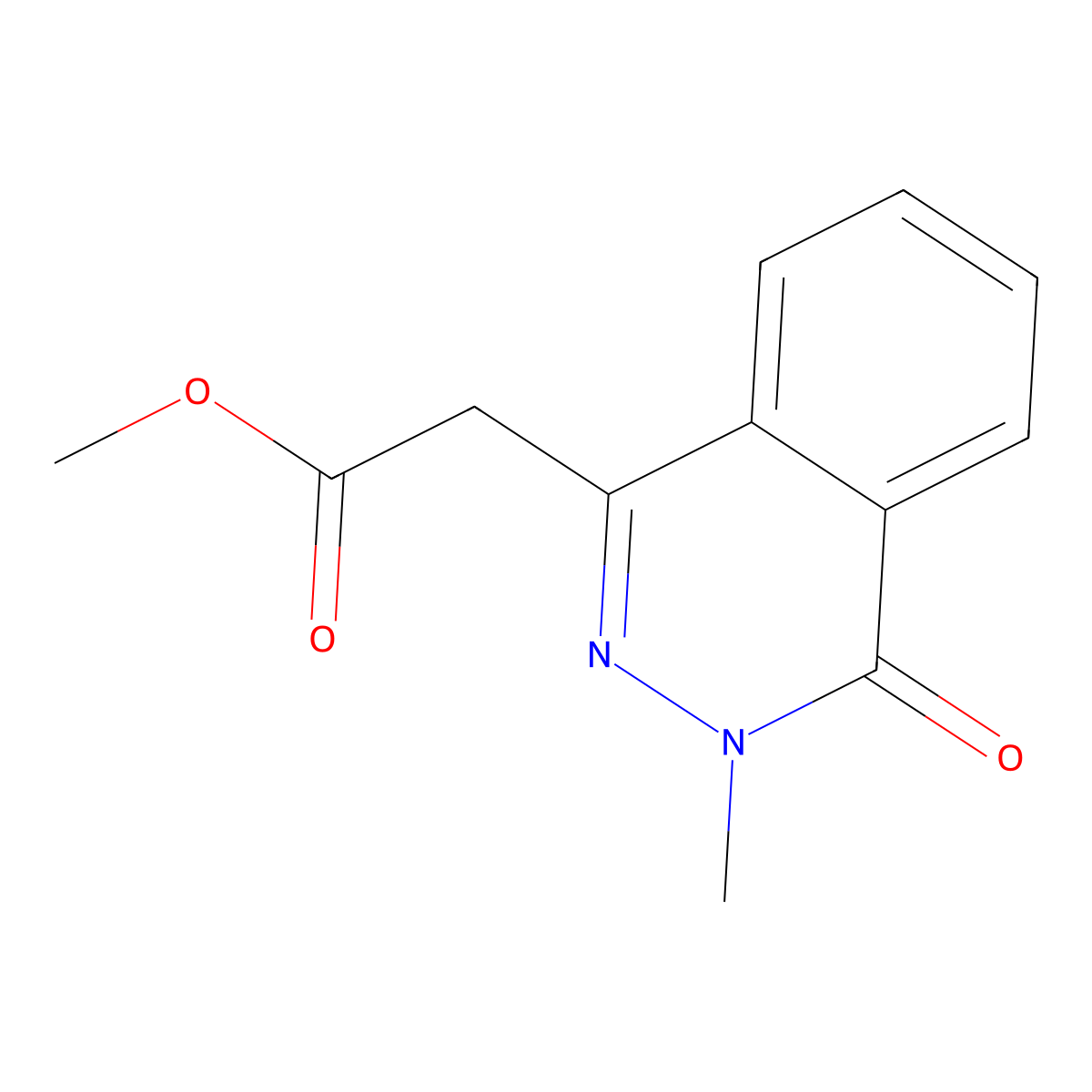 Methyl 2-(3-methyl-4-oxo-3,4-dihydrophthalazin-1-yl)acetate molecular structure, CAS 28081-48-3