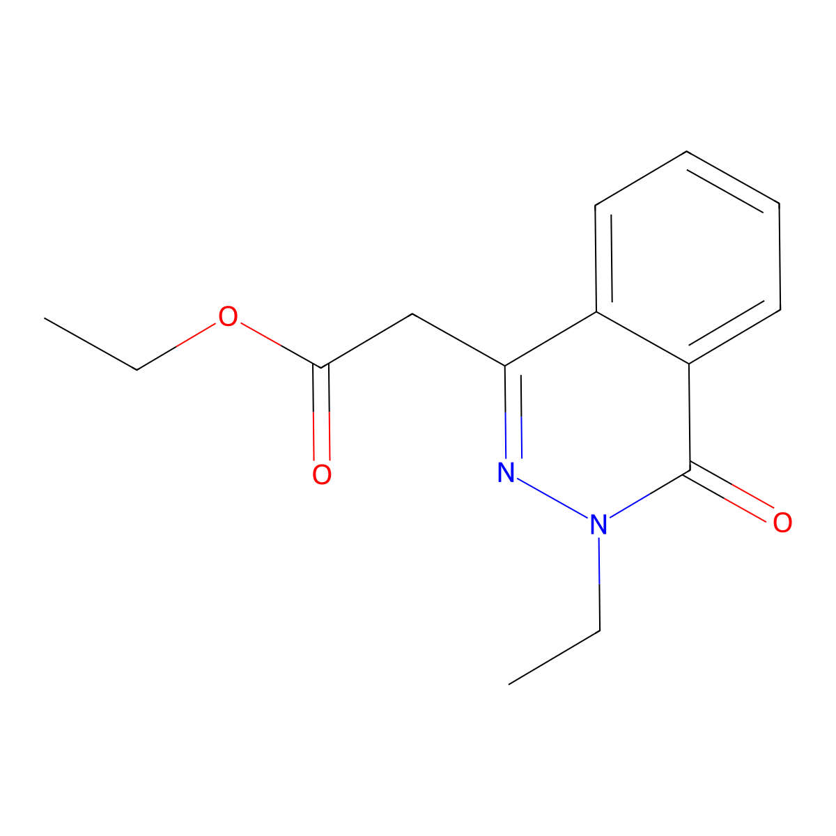 Ethyl 2-(3-ethyl-4-oxophthalazin-1-yl)acetate molecular structure, CAS 28081-49-4
