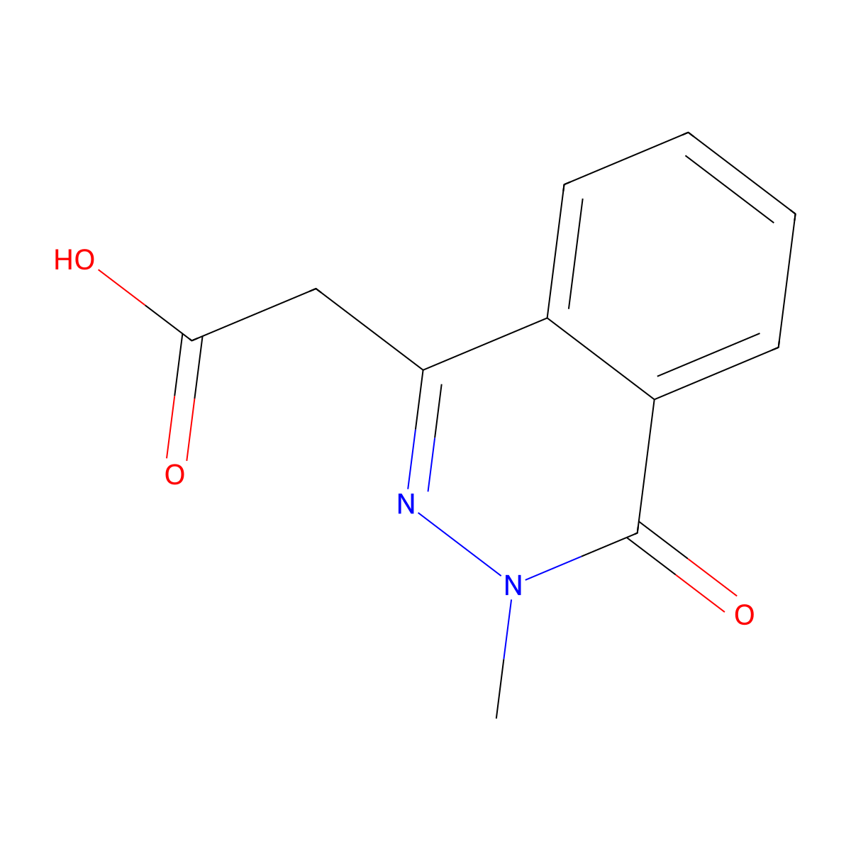 2-(3-Methyl-4-oxo-3,4-dihydrophthalazin-1-yl)acetic acid molecular structure, CAS 28081-52-9