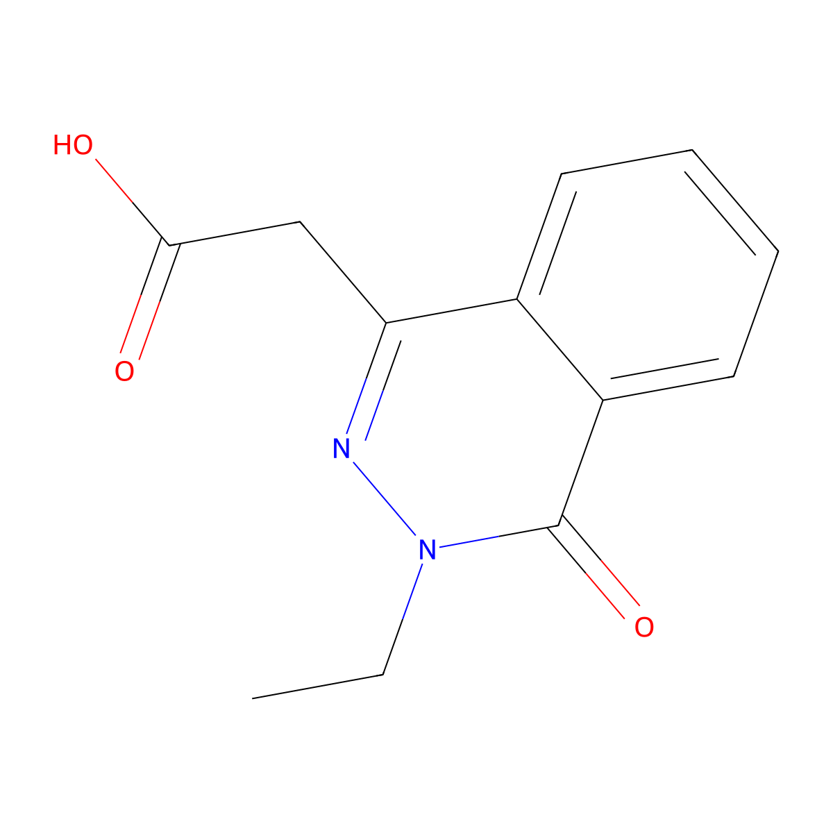 (3-Ethyl-4-oxo-3,4-dihydro-phthalazin-1-yl)-acetic acid molecular structure, CAS 28081-53-0