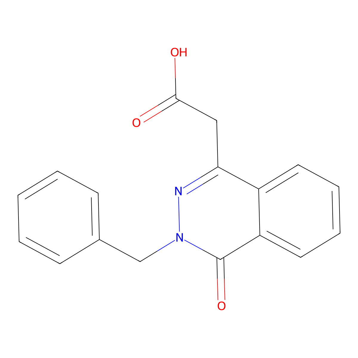 3,4-Dihydro-4-oxo-3-(phenylmethyl)-1-phthalazineacetic acid molecular structure, CAS 28081-54-1