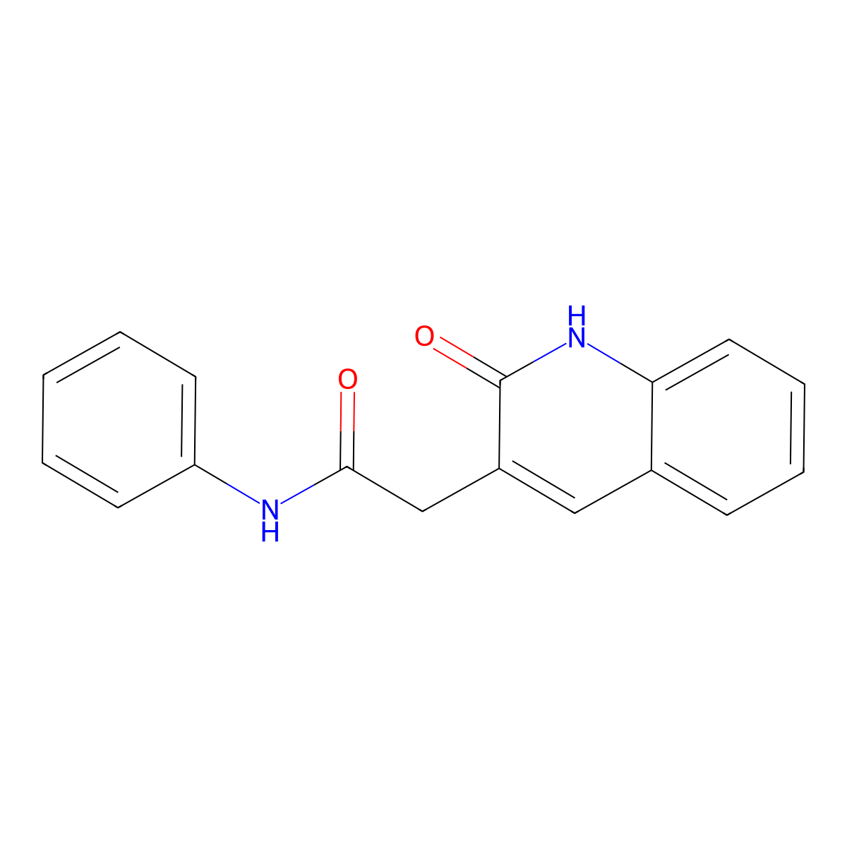 2-(2-oxo-1H-quinolin-3-yl)-N-phenylacetamide molecular structure, CAS 28081-63-2