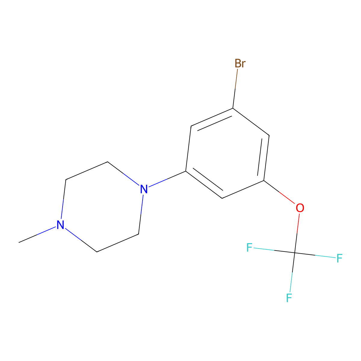 1-[3-Bromo-5-(trifluoromethoxy)phenyl]-4-methylpiperazine molecular structure, CAS 2808119-97-1