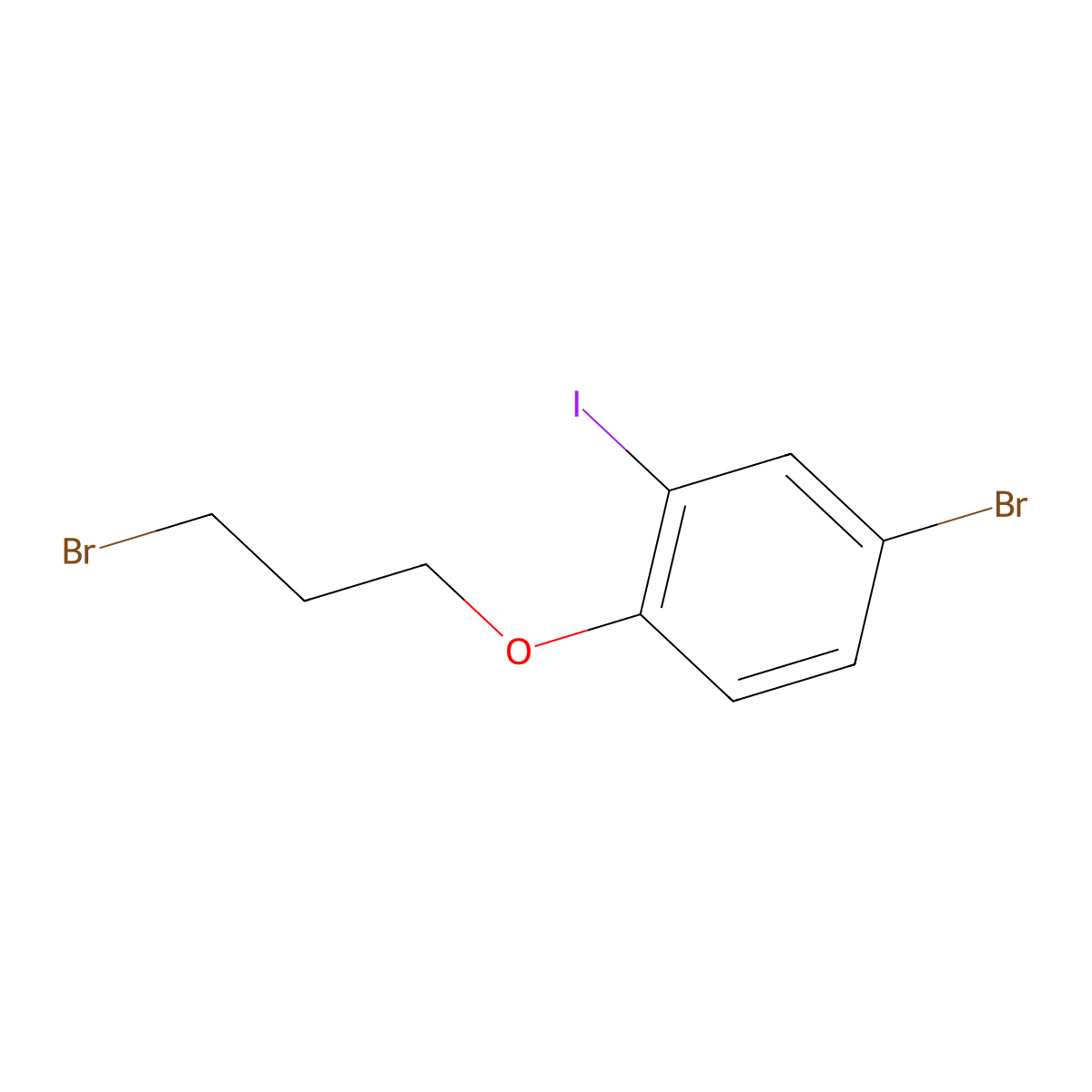 4-Bromo-1-(3-bromopropoxy)-2-iodobenzene molecular structure, CAS 2808120-37-6