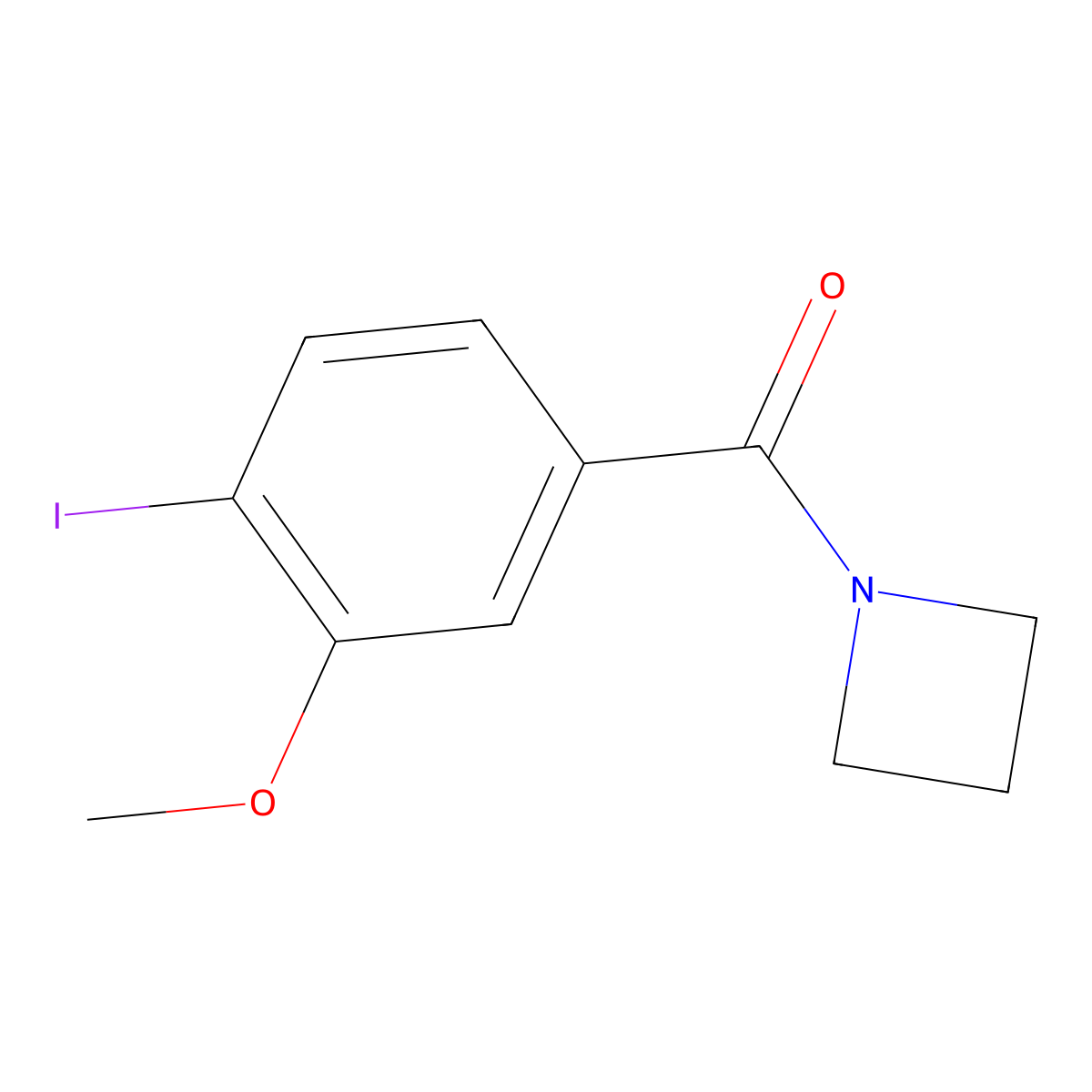 Azetidin-1-yl(4-iodo-3-methoxyphenyl)methanone molecular structure, CAS 2808120-89-8