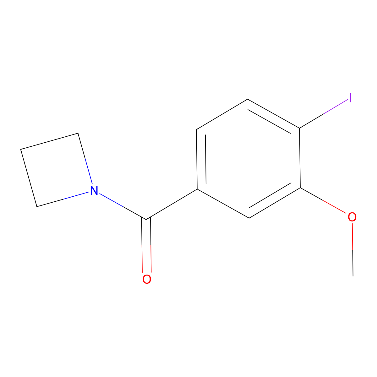 Azetidin-1-yl(4-iodo-3-methoxyphenyl)methanone molecular structure, CAS 2808120-89-8
