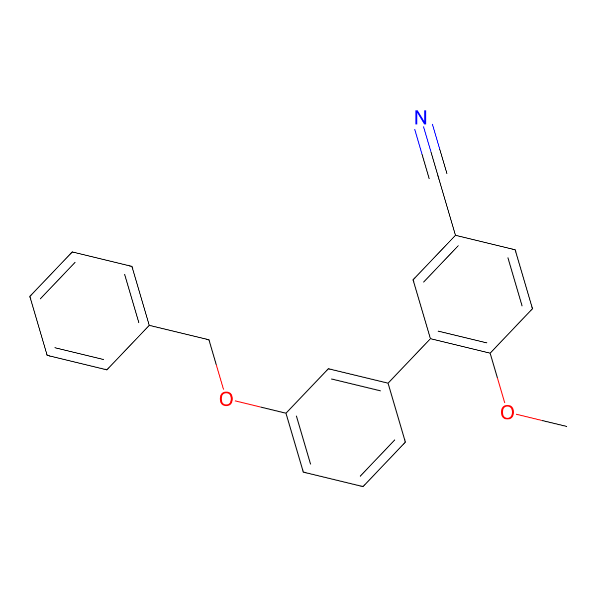 3'-(Benzyloxy)-6-methoxy-[1,1'-biphenyl]-3-carbonitrile molecular structure, CAS 2808167-51-1